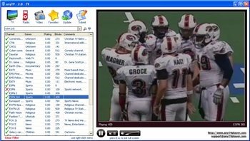 AnyTV is a fast and convenient program for watching TV over the Internet