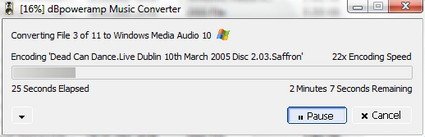 Convert audio using dBpoweramp Music Converter