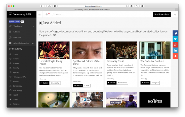 Documentary Addict — all documentaries in one place