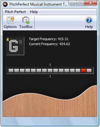 Pitch Perfect Guitar Tuner &#8212; electronic tuning fork for tuning a six-string guitar