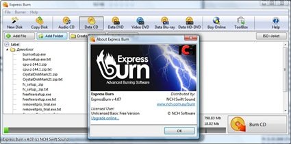 Express Burn &#8212; burn discs quickly and conveniently