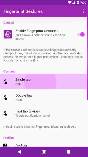 How to add 18 functions to the fingerprint scanner of an Android smartphone