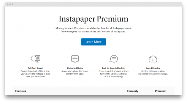 Instapaper free