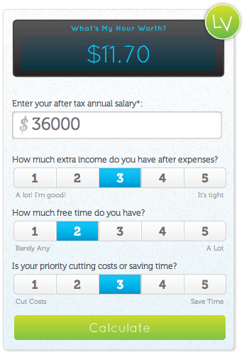 online calculator for calculating the cost of your time