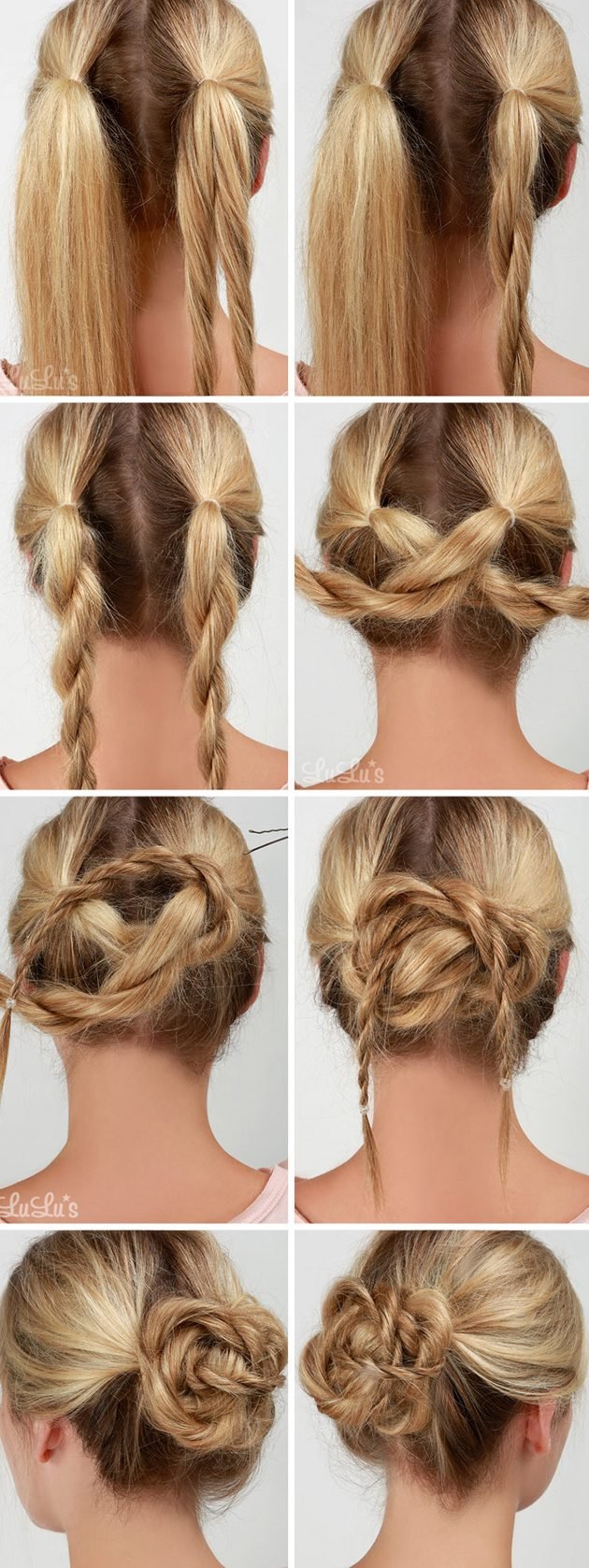 Hairstyles in 5 minutes: a knot of bundles