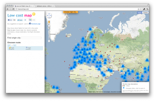 Low cost map – all low-cost airlines in the world on one map