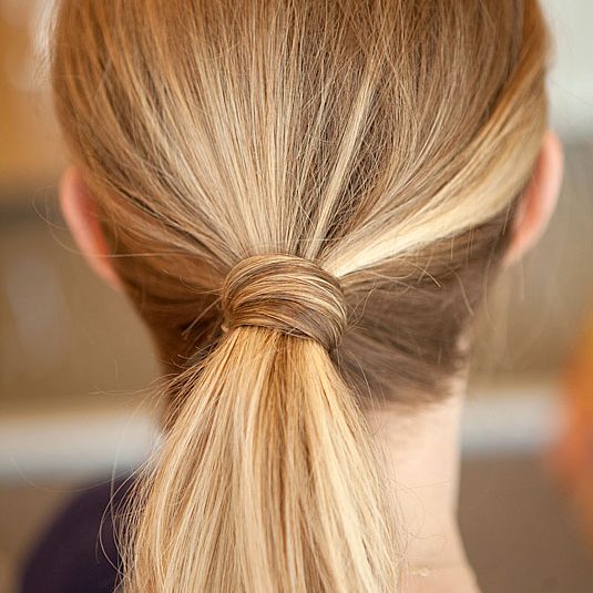Simple hairstyles: ponytail with harness