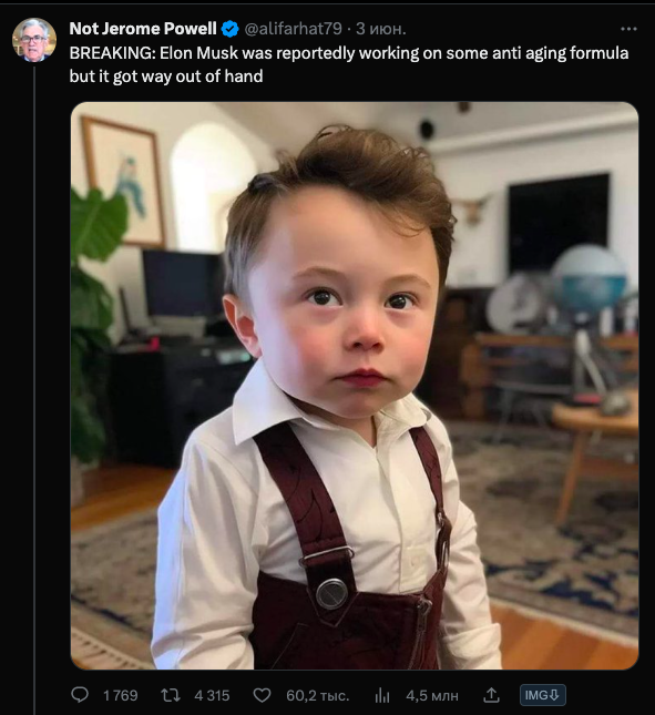 The real boss is a sucker: AI generated Elon Musk's baby and the photo went viral