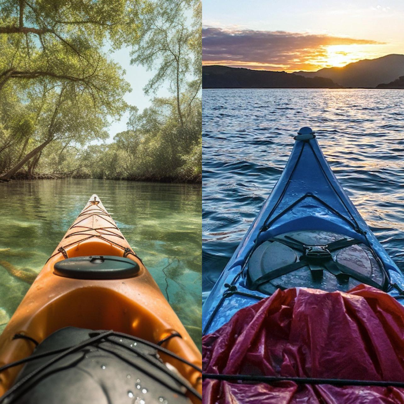 Images of kayaks are being discussed online. Can you distinguish a neural network image from a real photo?